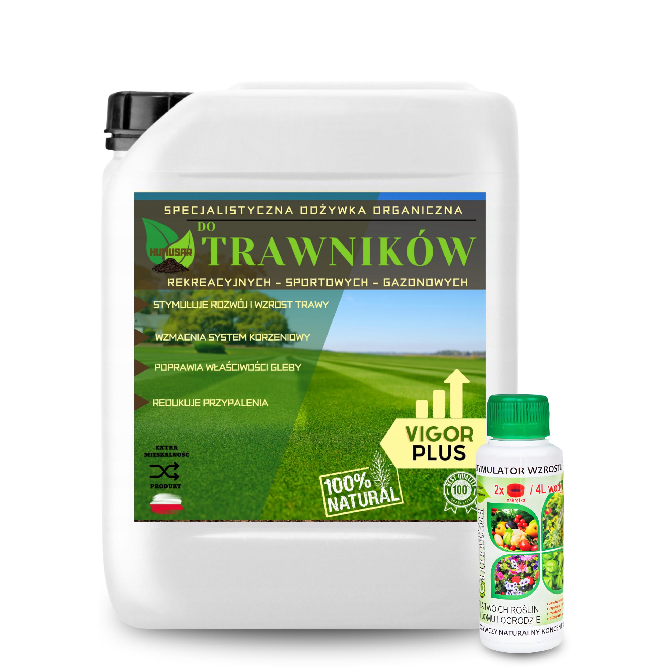 Nawóz do Trawnika 10L z Biostymulatorem GumiSil 125ml | Gęsta i Zielona Murawa