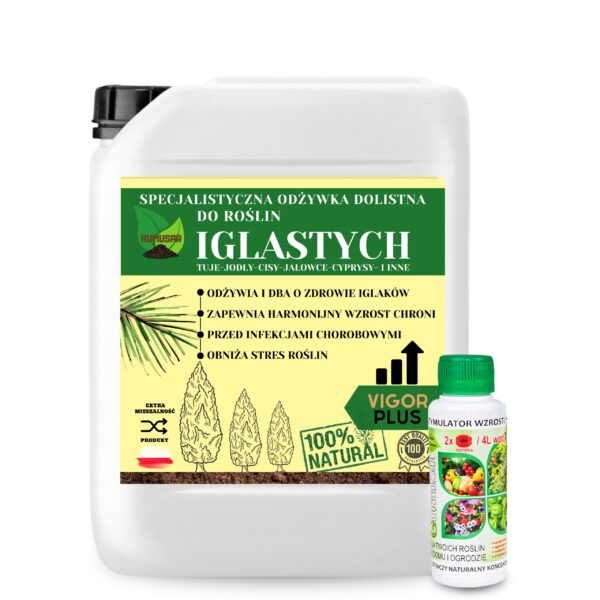 Nawóz do Iglaków 10L z Biostymulatorem GumiSil 125ml | Gęste i Zielone Iglaki
